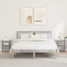   vidaXL Éjjeli asztal 2 pcs Beton Szürke 41 x 40 x 45 cm Faanyag