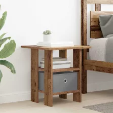   vidaXL Éjjeli asztal fiókkal Öreg fa 41 x 40 x 45 cm Faanyag