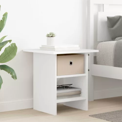 vidaXL Éjjeli asztal fiókkal Fehér 41 x 40 x 45 cm Faanyag