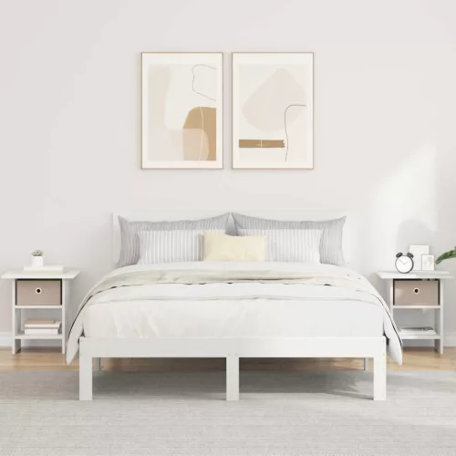 vidaXL Éjjeli asztal fiókkal 2 pcs Fehér 41 x 40 x 45 cm Faanyag