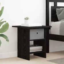   vidaXL Éjjeli asztal fiókkal Fekete tölgy 41 x 40 x 45 cm Faanyag