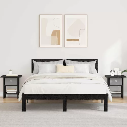 vidaXL Éjjeli asztal 2 pcs Fekete tölgy 41 x 40 x 45 cm Faanyag