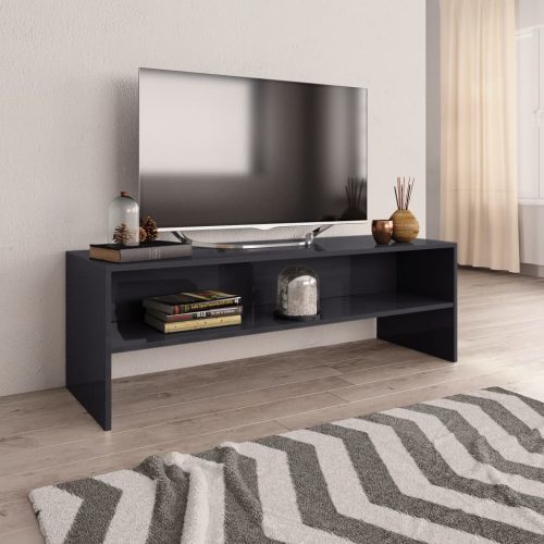 vidaXL magasfényű szürke forgácslap TV-szekrény 120 x 40 x 40 cm