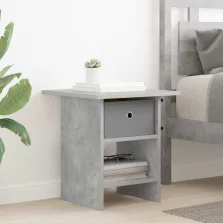   vidaXL Éjjeli asztal fiókkal Beton Szürke 41 x 40 x 45 cm Faanyag