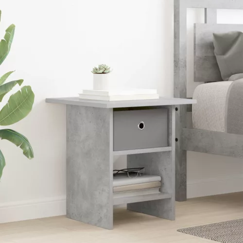 vidaXL Éjjeli asztal fiókkal Beton Szürke 41 x 40 x 45 cm Faanyag