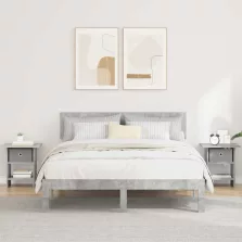   vidaXL Éjjeli asztal 2 pcs Beton Szürke 41 x 40 x 45 cm Faanyag