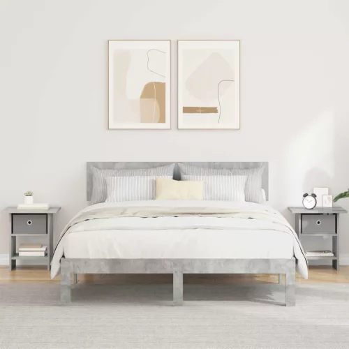 vidaXL Éjjeli asztal 2 pcs Beton Szürke 41 x 40 x 45 cm Faanyag