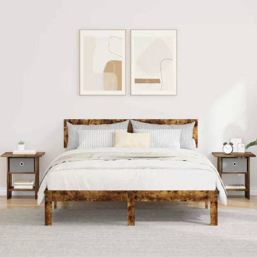 vidaXL Éjjeli asztal 2 pcs Füstölt tölgy 41 x 40 x 45 cm Faanyag