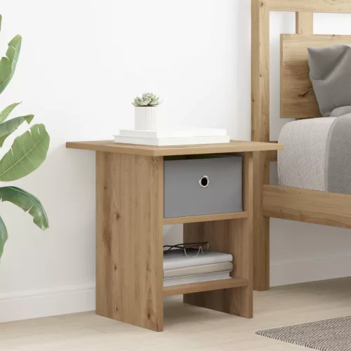 vidaXL Éjjeli asztal fiókkal Artisan tölgy 41 x 40 x 45 cm Faanyag