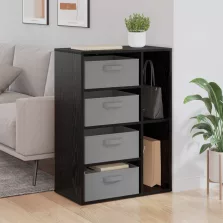 vidaXL Széf fiókkal Fekete tölgy 60 x 33,5 x 84 cm