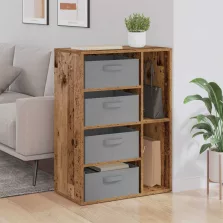 vidaXL Széf fiókkal Öreg fa 60 x 33,5 x 84 cm
