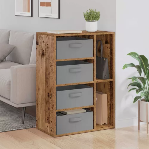 vidaXL Széf fiókkal Öreg fa 60 x 33,5 x 84 cm