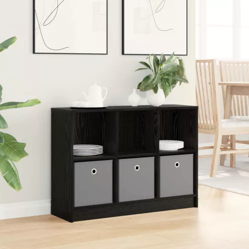 vidaXL Széf fiókkal Fekete tölgy 88,5 x 27,5 x 63,5 cm