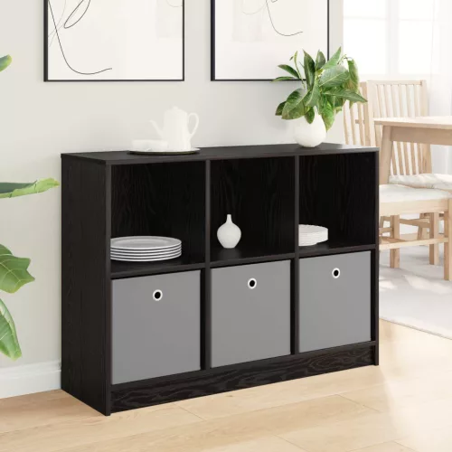 vidaXL Széf fiókkal Fekete tölgy 102 x 32 x 73,5 cm