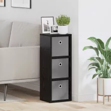 vidaXL Széf fiókkal Fekete tölgy 25,5 x 22 x 69,5 cm