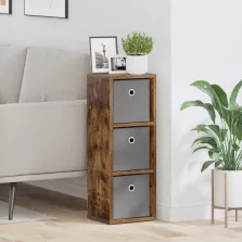 vidaXL Széf fiókkal Füstölt tölgy 25,5 x 22 x 69,5 cm