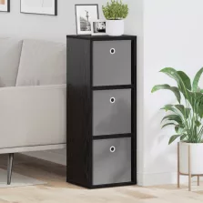 vidaXL Széf fiókkal Fekete tölgy 30,5 x 27 x 84,5 cm