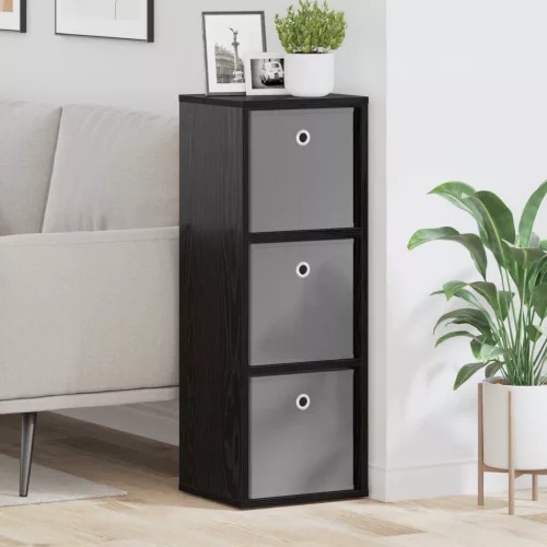 vidaXL Széf fiókkal Fekete tölgy 30,5 x 27 x 84,5 cm