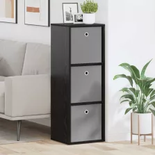 vidaXL Széf fiókkal Fekete tölgy 35 x 32 x 99,5 cm