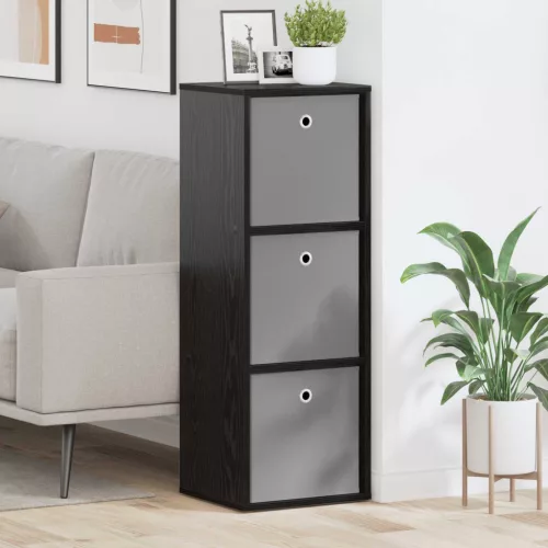 vidaXL Széf fiókkal Fekete tölgy 35 x 32 x 99,5 cm