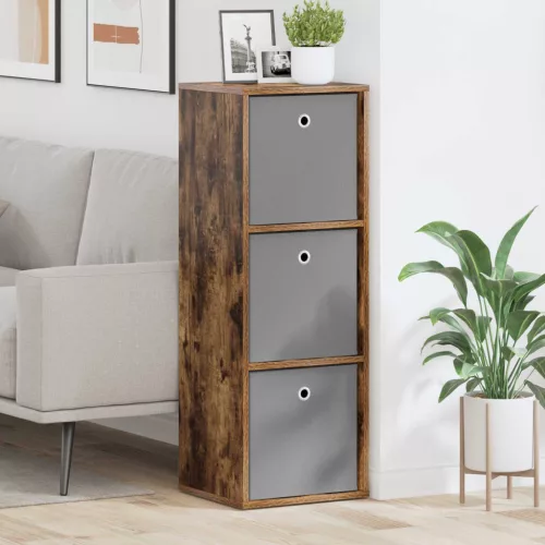 vidaXL Széf fiókkal Füstölt tölgy 35 x 32 x 99,5 cm