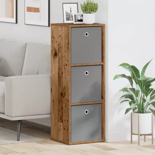 vidaXL Széf fiókkal Öreg fa 35 x 32 x 99,5 cm