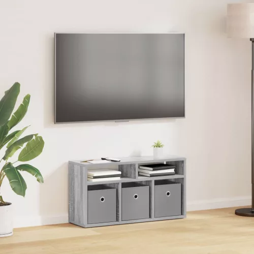 vidaXL Alacsony szekrény fiókkal Szürke Sonoma 72 x 22,5 x 38 cm