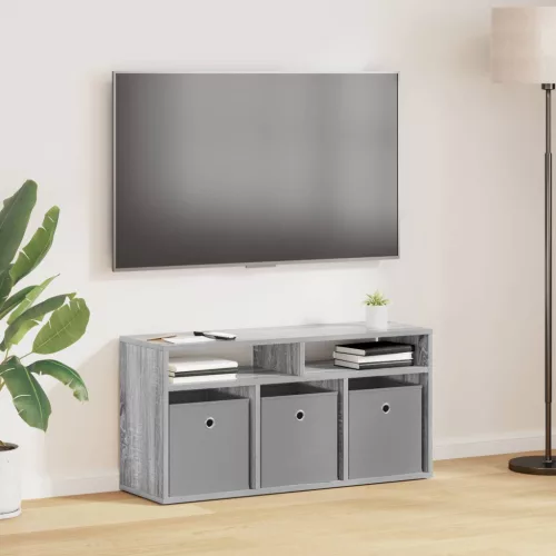 vidaXL Alacsony szekrény fiókkal Szürke Sonoma 87 x 27,5 x 43 cm