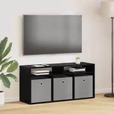   vidaXL Alacsony szekrény fiókkal Fekete tölgy 102 x 32 x 48,5 cm