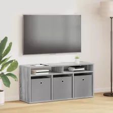   vidaXL Alacsony szekrény fiókkal Szürke Sonoma 102 x 32 x 48,5 cm