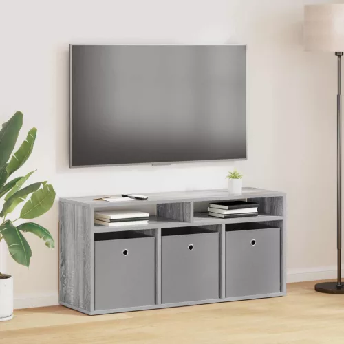 vidaXL Alacsony szekrény fiókkal Szürke Sonoma 102 x 32 x 48,5 cm