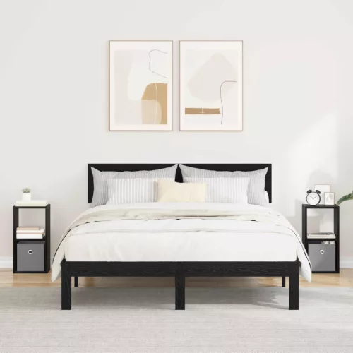 vidaXL Éjjeli asztal 2 pcs Fekete tölgy 25,5 x 22 x 49,5 cm Faanyag