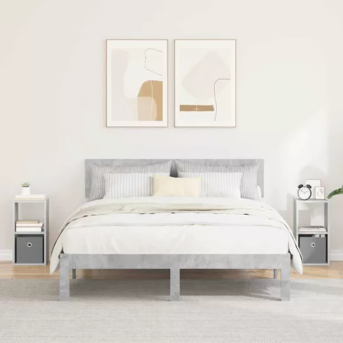 vidaXL Éjjeli asztal 2 pcs Beton Szürke 25,5 x 22 x 49,5 cm Faanyag