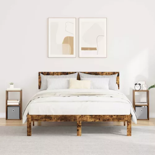 vidaXL Éjjeli asztal 2 pcs Füstölt tölgy 25,5 x 22 x 49,5 cm Faanyag