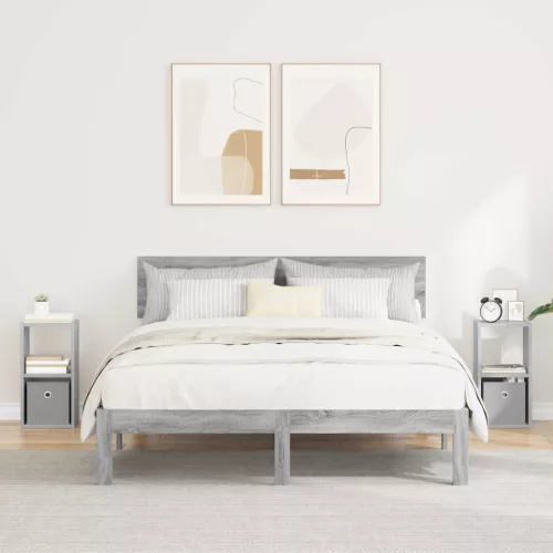 vidaXL Éjjeli asztal 2 pcs Szürke Sonoma 25,5 x 22 x 49,5 cm Faanyag