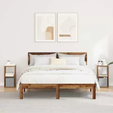   vidaXL Éjjeli asztal fiókkal 2 pcs Öreg fa 25,5 x 22 x 49,5 cm Faanyag