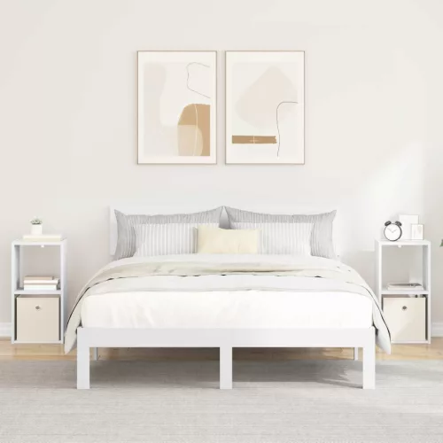 vidaXL Éjjeli asztal fiókkal 2 pcs Fehér 30,5 x 27 x 59,5 cm Faanyag