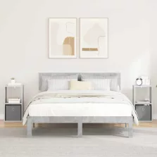  vidaXL Éjjeli asztal 2 pcs Beton Szürke 30,5 x 27 x 59,5 cm Faanyag