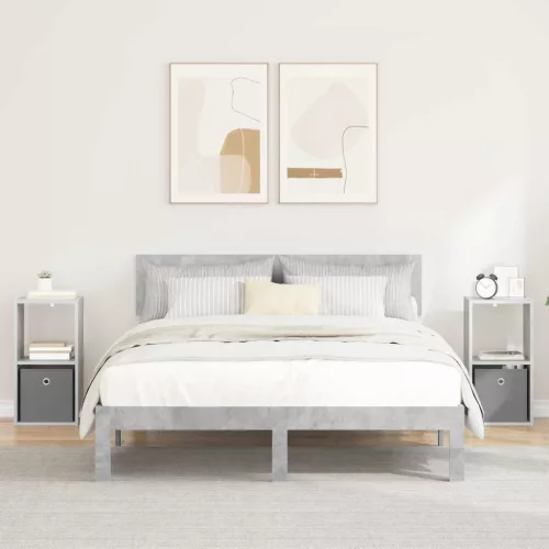 vidaXL Éjjeli asztal 2 pcs Beton Szürke 30,5 x 27 x 59,5 cm Faanyag