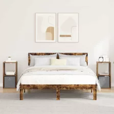   vidaXL Éjjeli asztal 2 pcs Füstölt tölgy 30,5 x 27 x 59,5 cm Faanyag