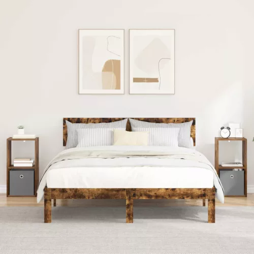 vidaXL Éjjeli asztal 2 pcs Füstölt tölgy 30,5 x 27 x 59,5 cm Faanyag