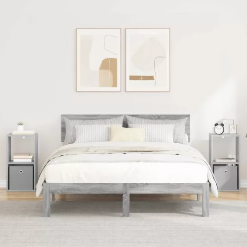 vidaXL Éjjeli asztal 2 pcs Szürke Sonoma 30,5 x 27 x 59,5 cm Faanyag