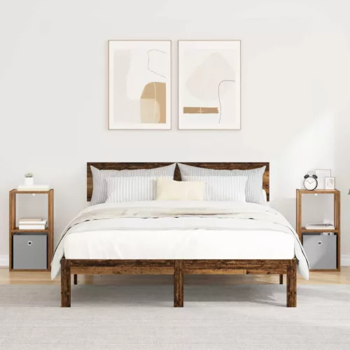 vidaXL Éjjeli asztal fiókkal 2 pcs Öreg fa 30,5 x 27 x 59,5 cm Faanyag