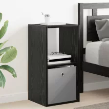   vidaXL Éjjeli asztal fiókkal Fekete tölgy 35 x 32 x 68,5 cm Faanyag