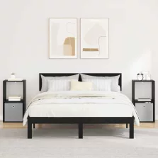   vidaXL Éjjeli asztal 2 pcs Fekete tölgy 35 x 32 x 68,5 cm Faanyag