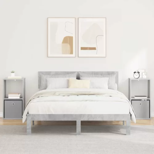 vidaXL Éjjeli asztal 2 pcs Beton Szürke 35 x 32 x 68,5 cm Faanyag