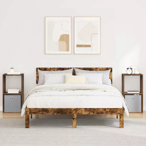 vidaXL Éjjeli asztal 2 pcs Füstölt tölgy 35 x 32 x 68,5 cm Faanyag