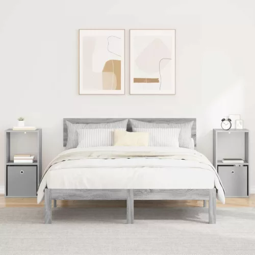 vidaXL Éjjeli asztal 2 pcs Szürke Sonoma 35 x 32 x 68,5 cm Faanyag