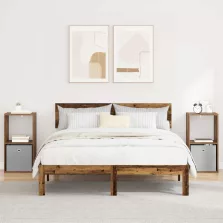   vidaXL Éjjeli asztal fiókkal 2 pcs Öreg fa 35 x 32 x 68,5 cm Faanyag