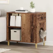 vidaXL Macska Ház Öreg fa 72 x 42,5 x 70 cm Faanyag